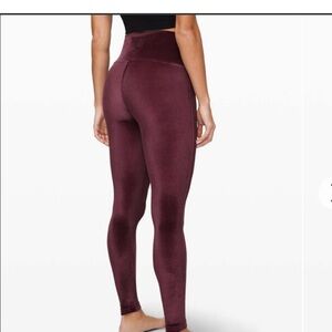 Lululemon Velvet leggings Garnet Burgundy Sz 2
